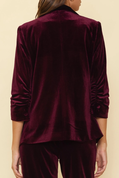 Berry Luxe Velvet Blazer
