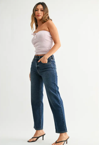 Violet Vintage Straight Dark Denim