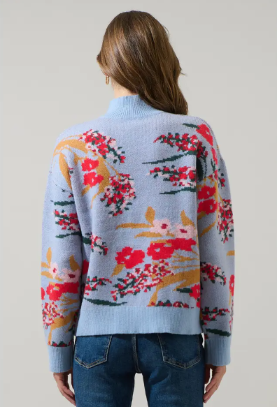 Fifi Floral Mock Neck Sweater