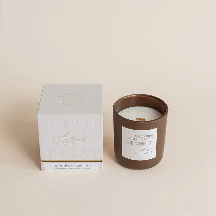 Silk Noir & Golden Resin Luxury Candle