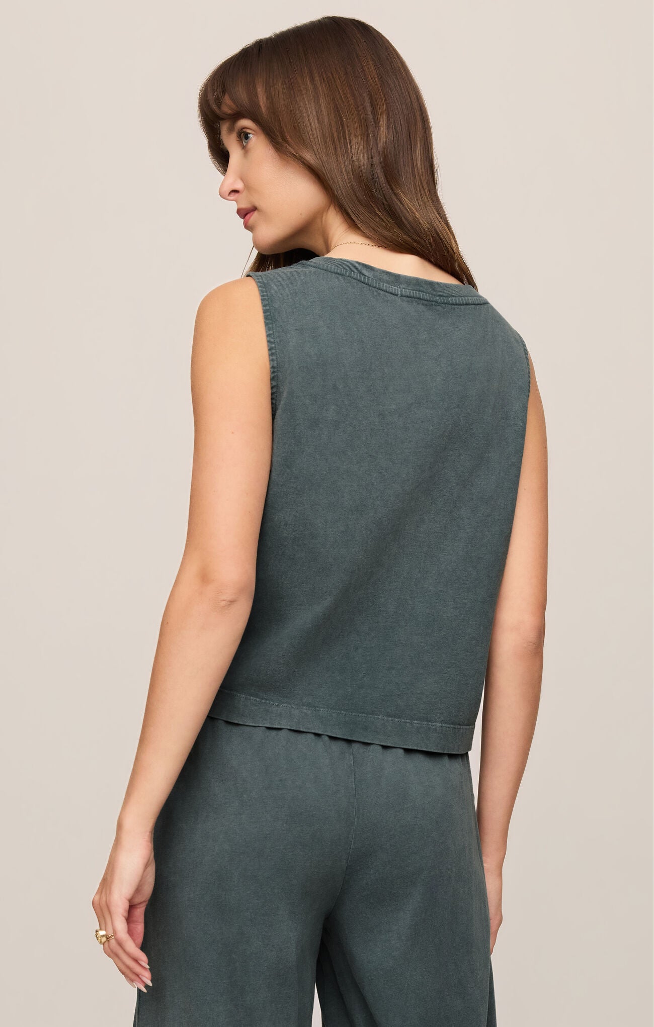 Sloane V-Neck Top in Emerald Cove