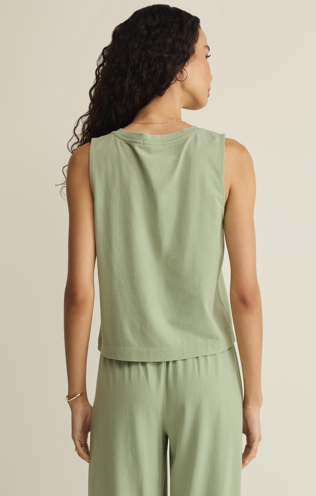 Sloane V-Neck Top in Crystal Green