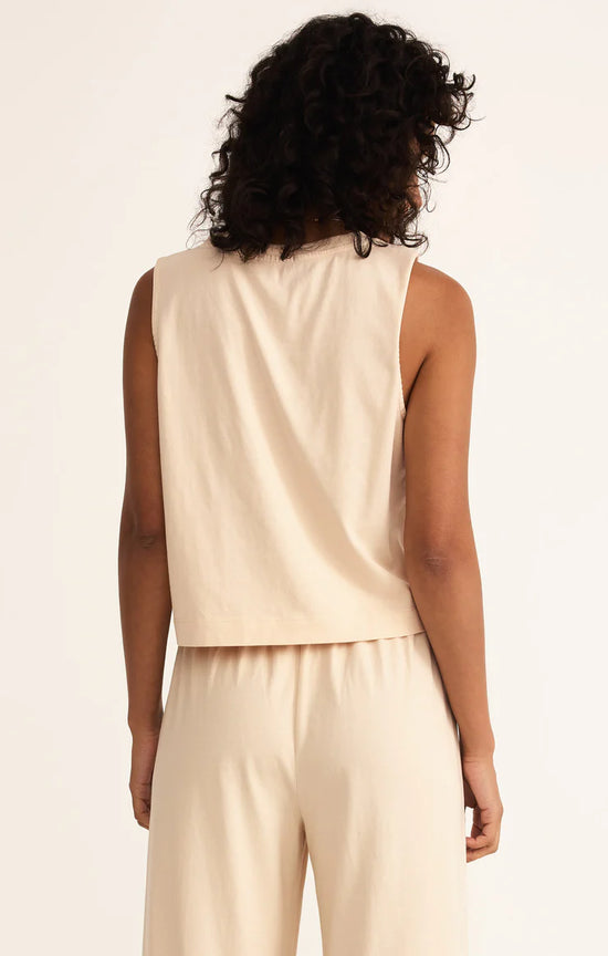 Sloane Jersey Muscle Tank Panna Cotta