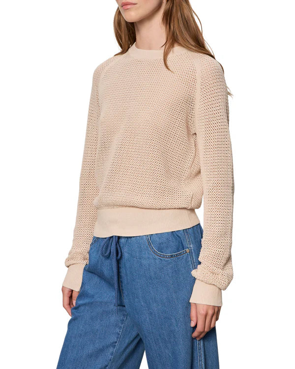 Soleil Open Stitch Sweater in Dark Opal