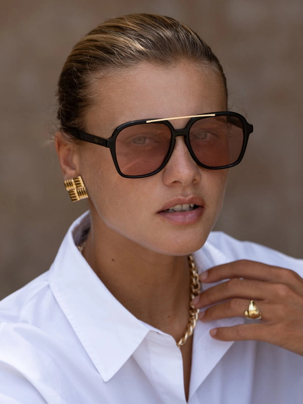 Spencer Aviator Sunglasses in Rose