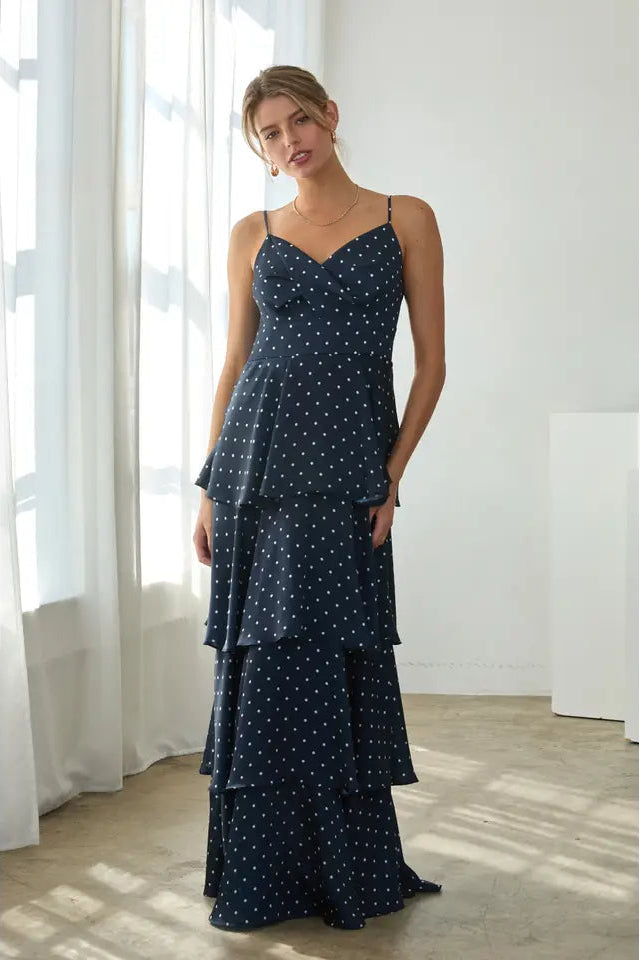 Spot On Maxi Dress in Navy