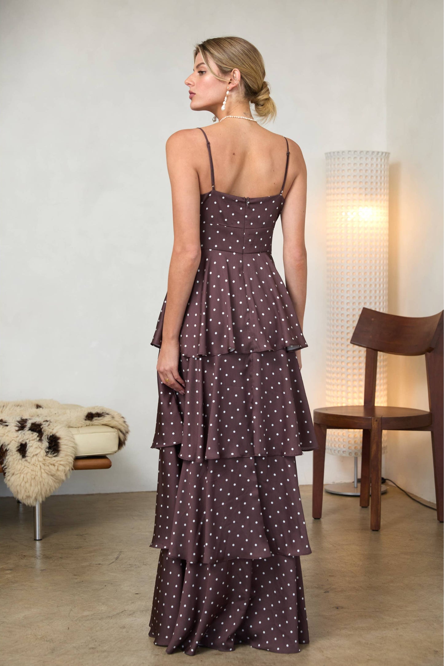 Spot On Maxi Dress in Brown