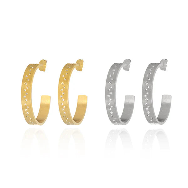 Starlight Hoops in Silver