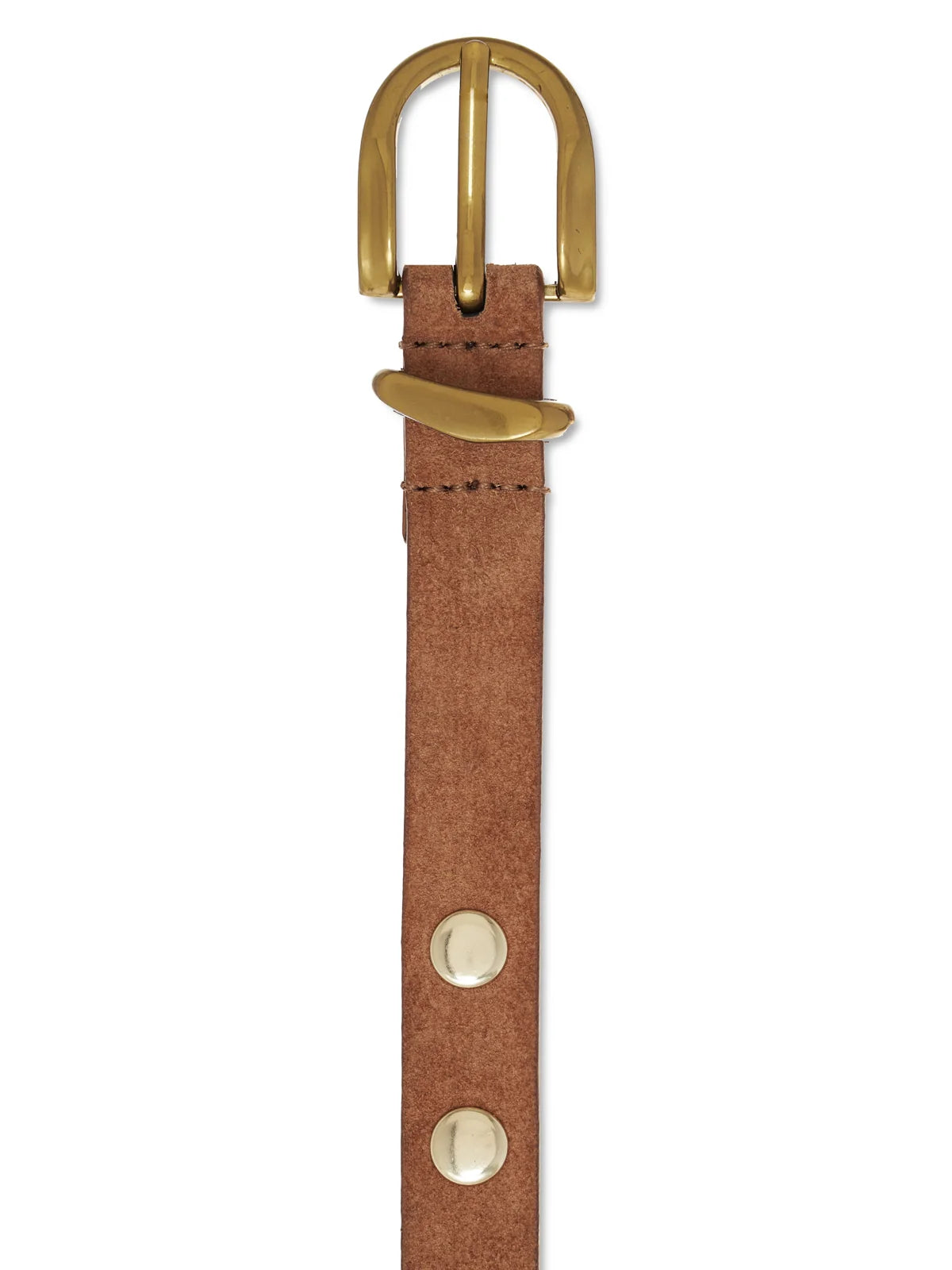Studded All Day Suede Belt in Ancient Clay