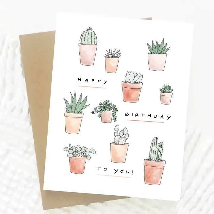 happy birthday succulent Succulent Happy Birthday Card – Ferne Boutique