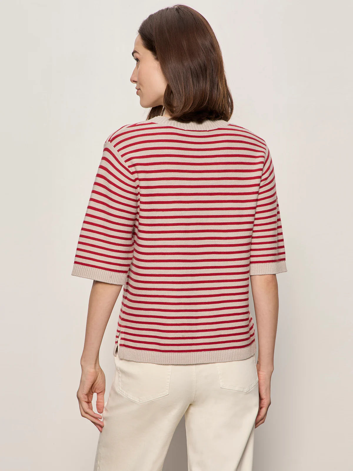 Sweater Tee in Opal/Raspberry Stripe