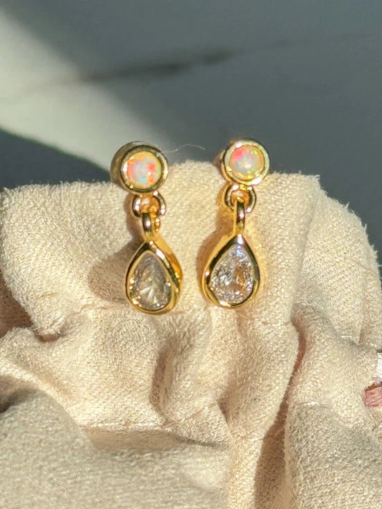 Teardrop Opal Earrings