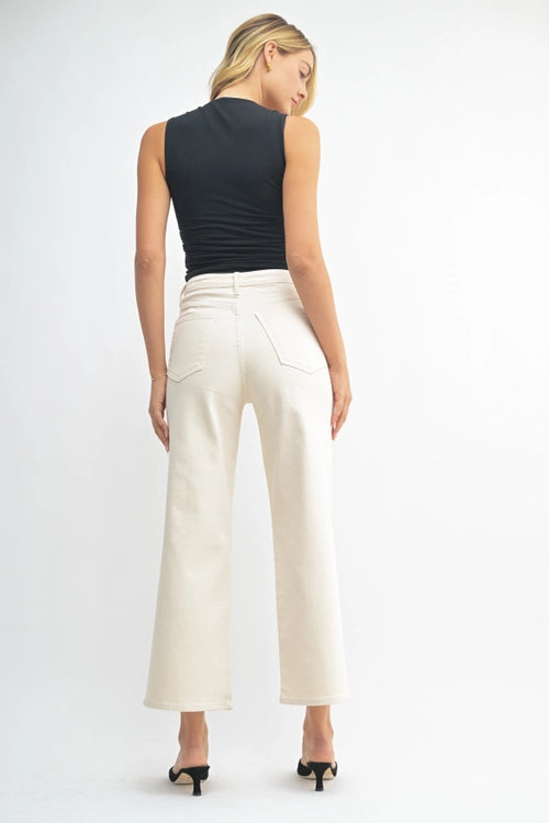 The Cargo Pocket Wide Leg in Almond