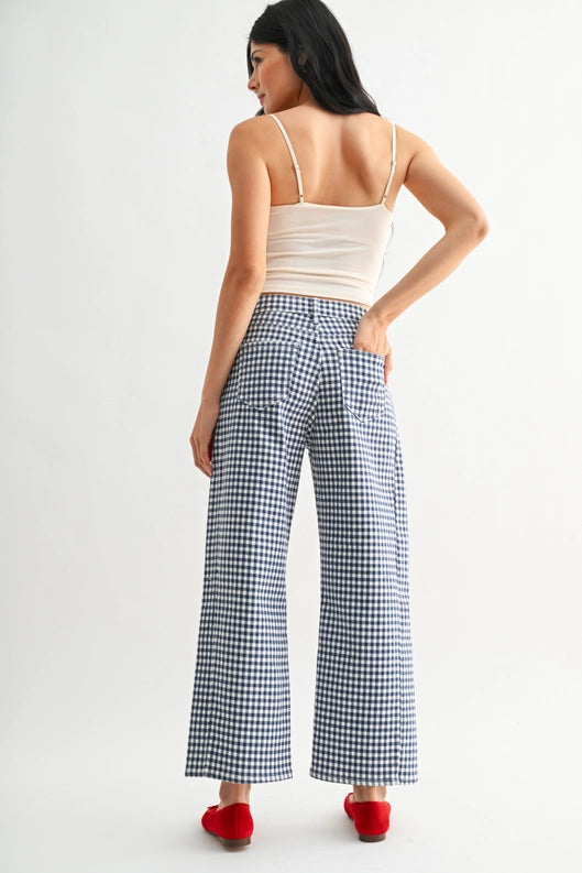 The Barrel Twist Jeans in Navy Gingham