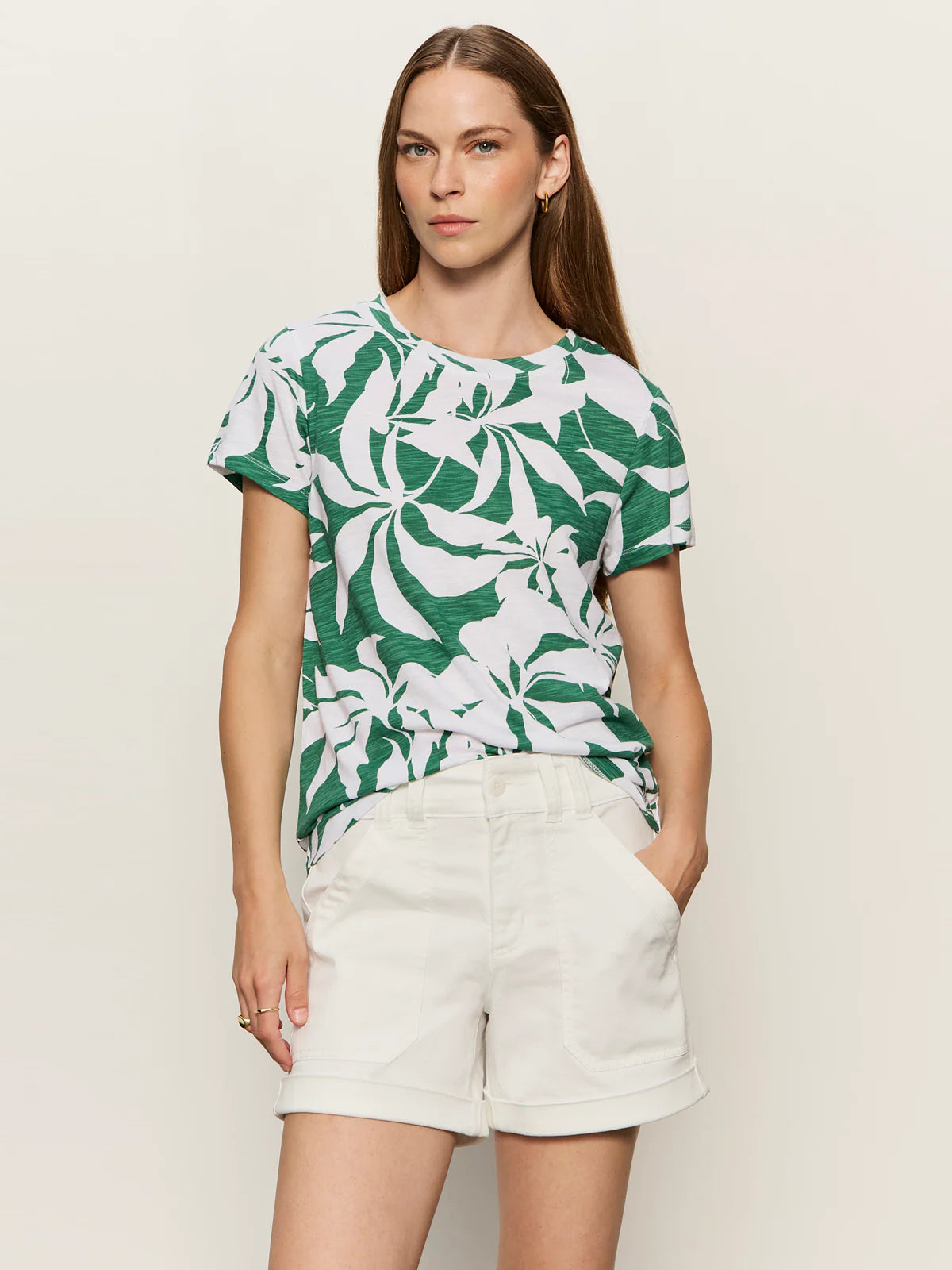 The Perfect Tee in Green Inked Impressions