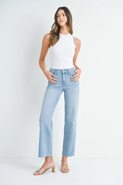 The Slim Wide Leg in Light Denim