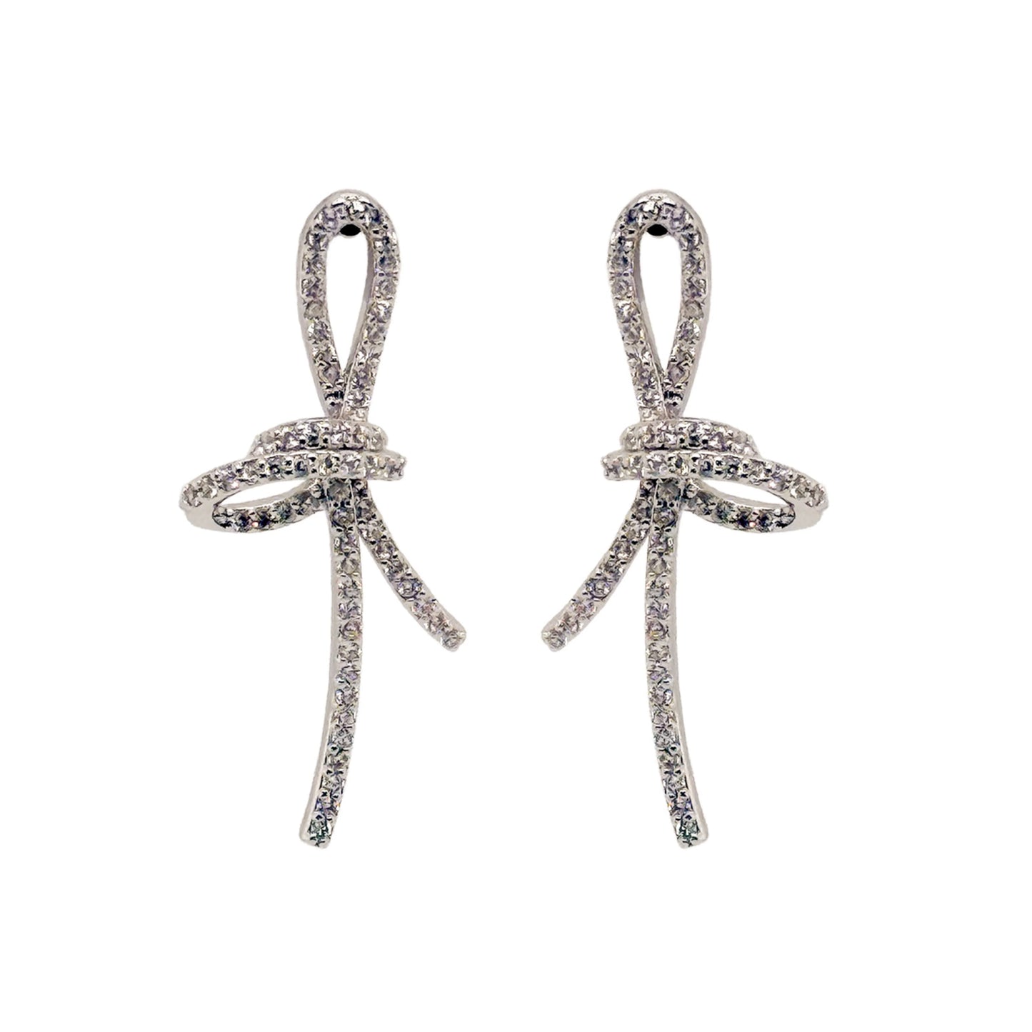 Tie the Ribbon Earrings in Silver