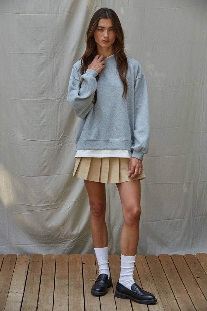 Always on Crew Twofer in Heather Grey