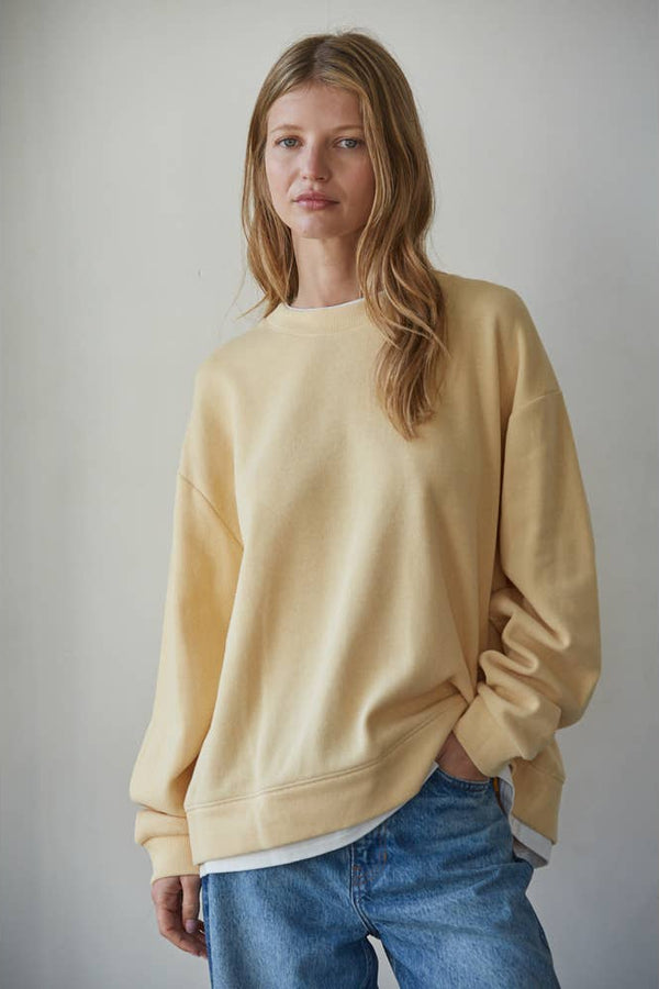 Always on Crew Twofer in Butter Yellow