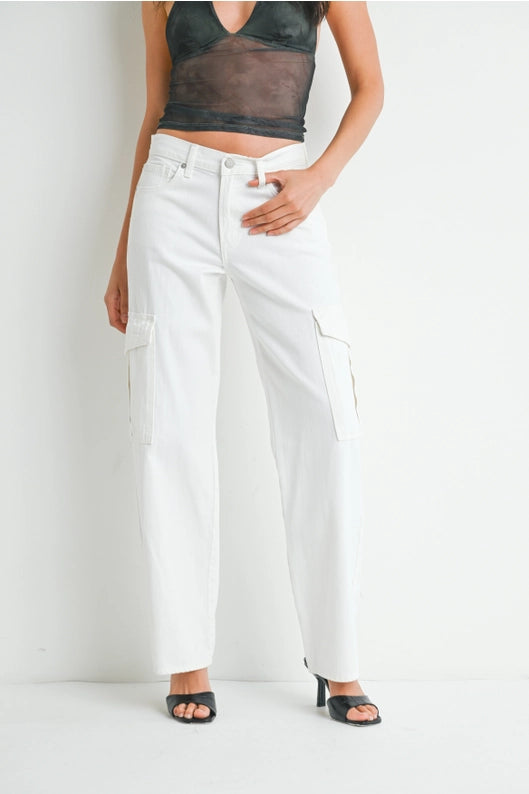 Tyler Cargo Jeans in White