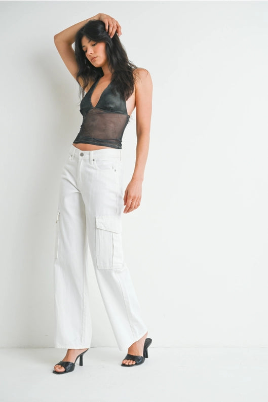 Tyler Cargo Jeans in White