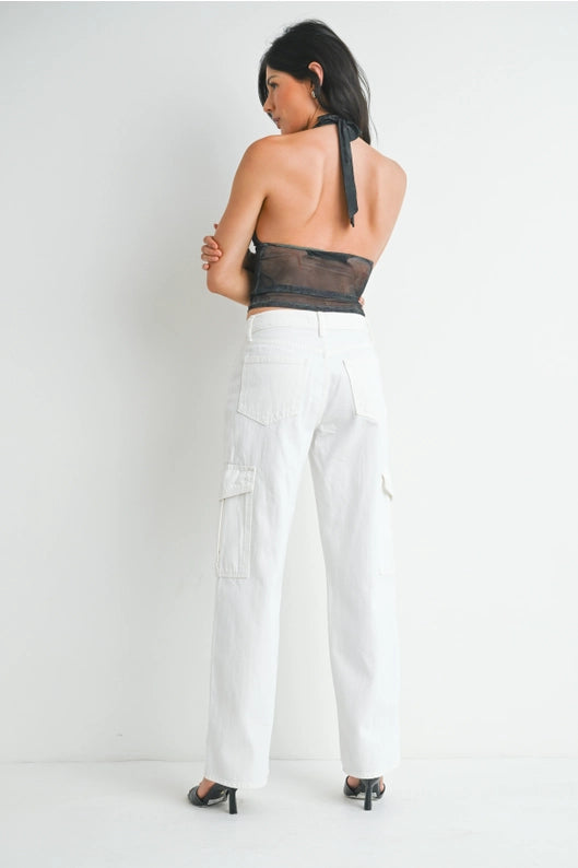 Tyler Cargo Jeans in White