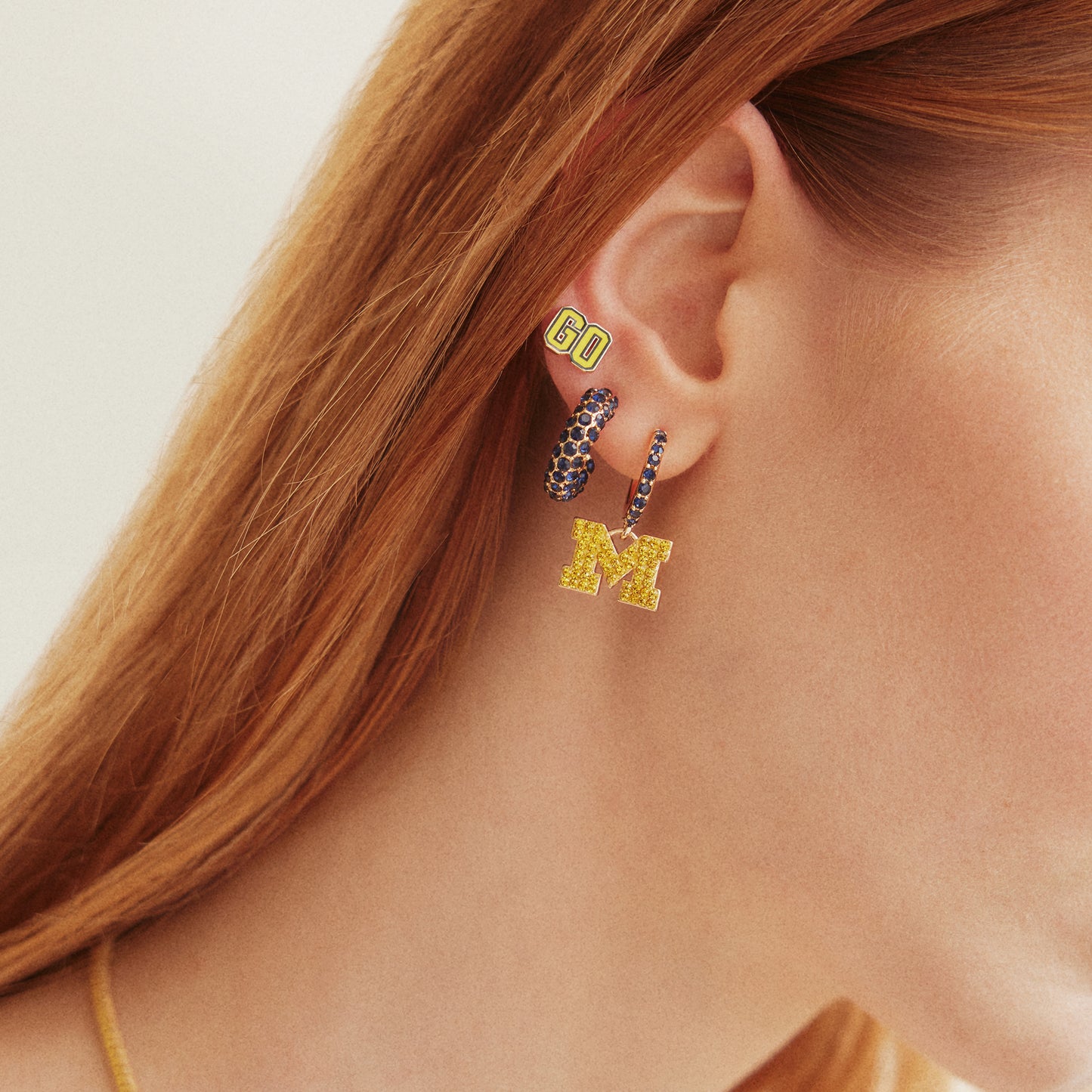 University Of Michigan Slogan Earring Set