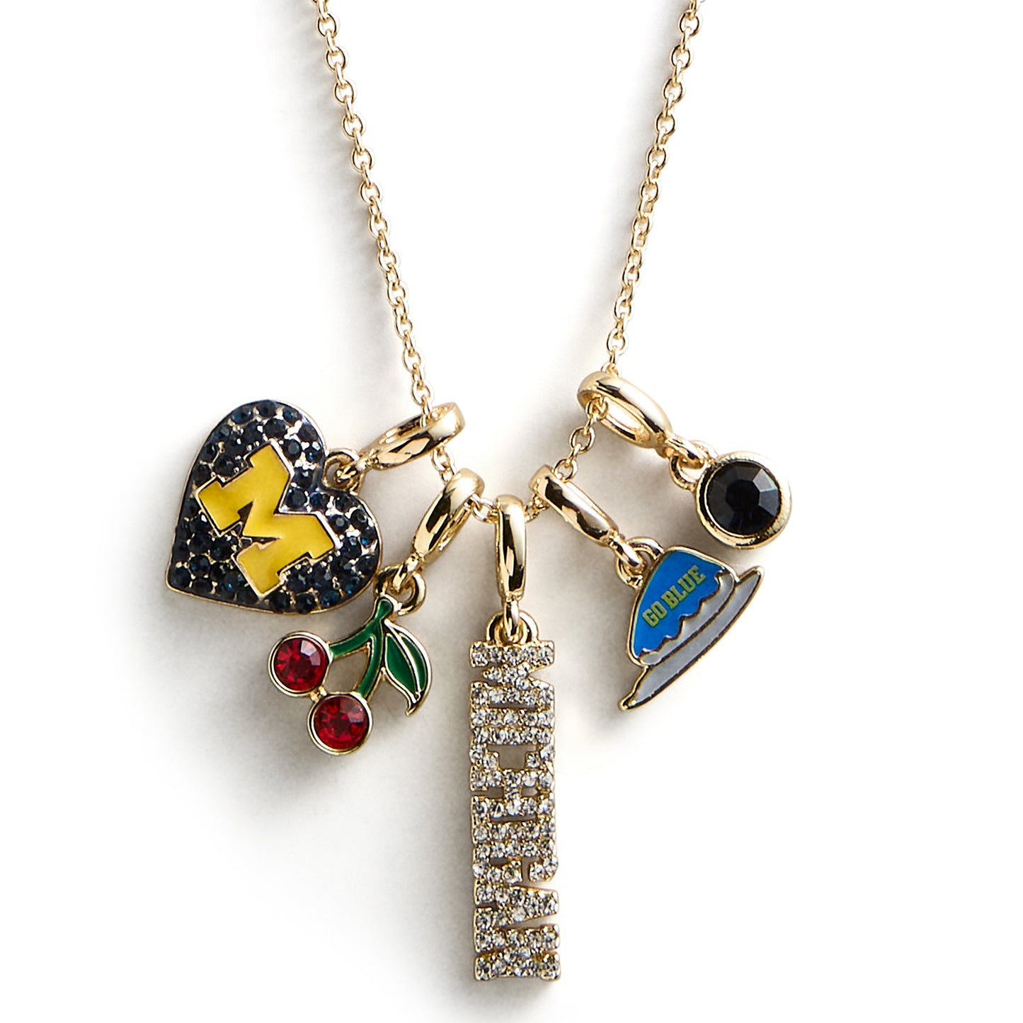 University of Michigan Cluster Charm Necklace