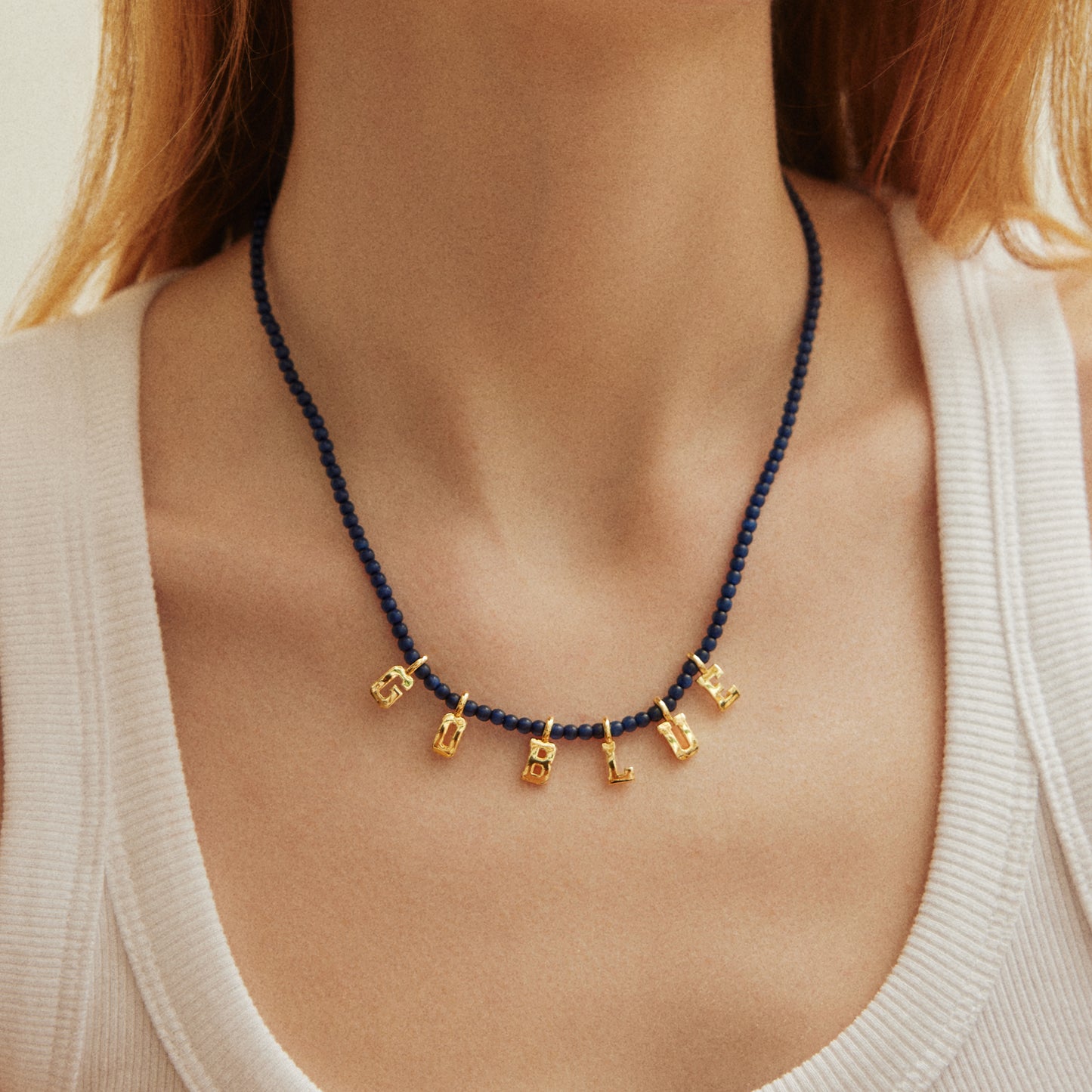University of Michigan Delicate Beaded Necklace