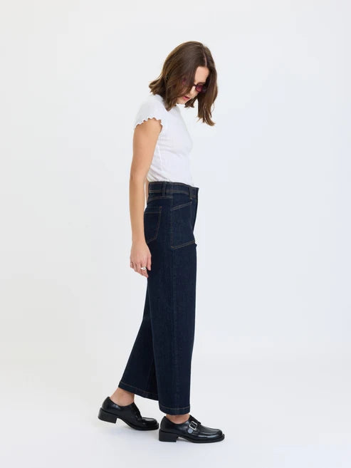Valley Girl Wide Leg Ankle in Rinse