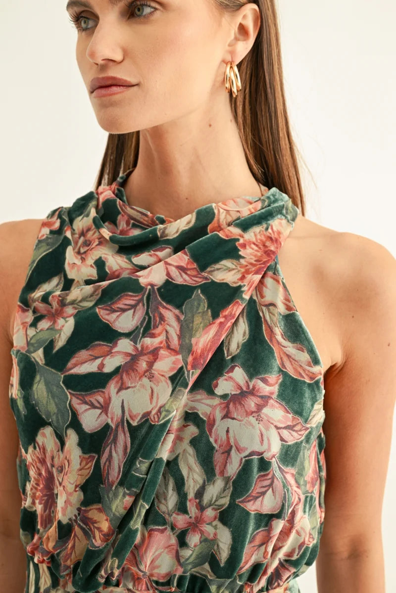Veda Burnout Velvet Maxi Dress