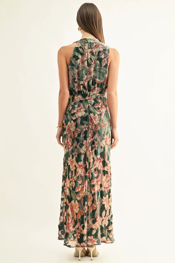 Veda Burnout Velvet Maxi Dress