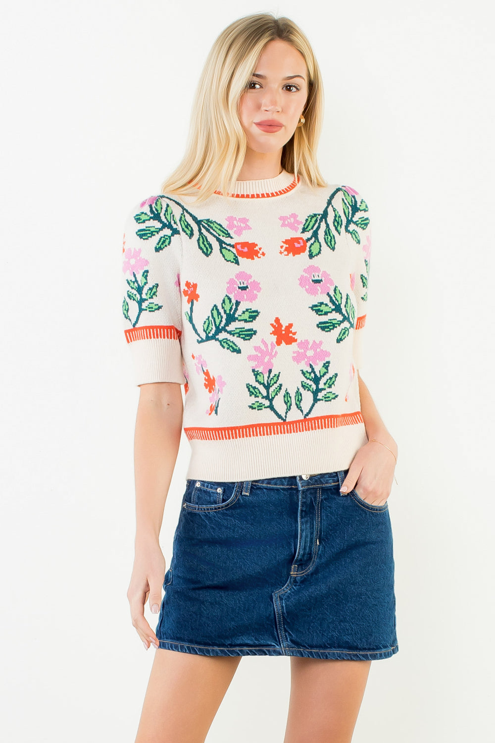 Soft Bloom Short Sleeve Sweater