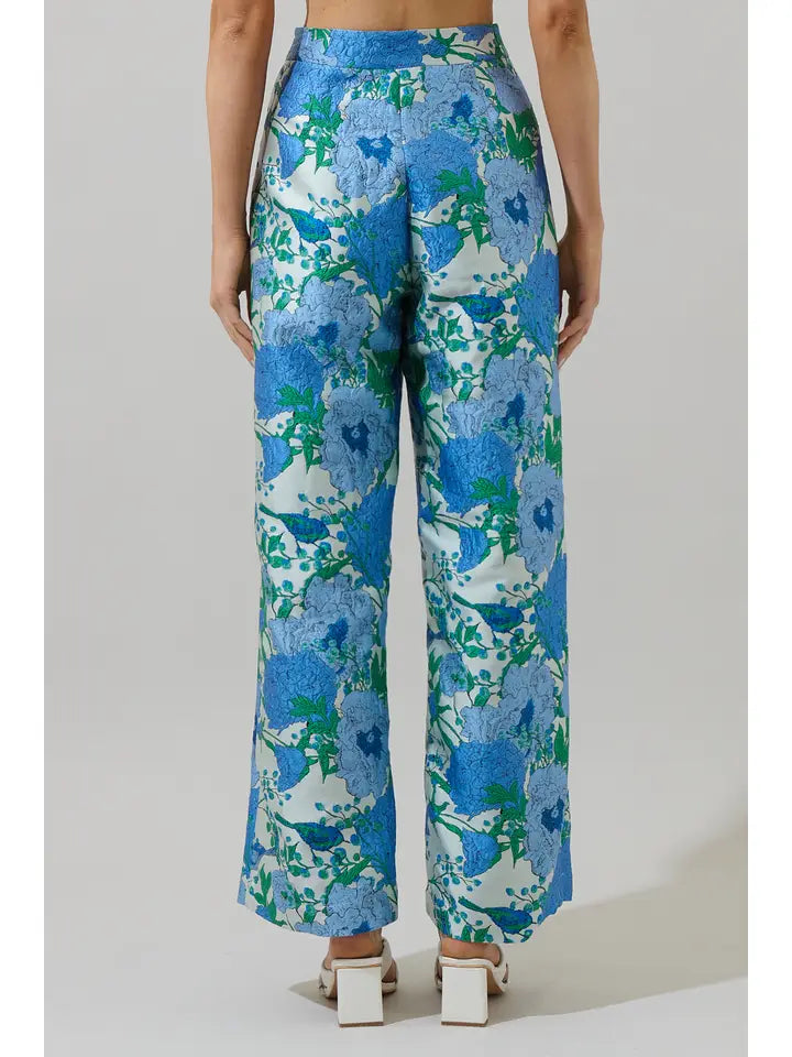 Willa Floral Jacquard Wide Leg Pants