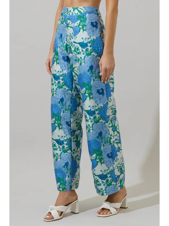 Willa Floral Jacquard Wide Leg Pants