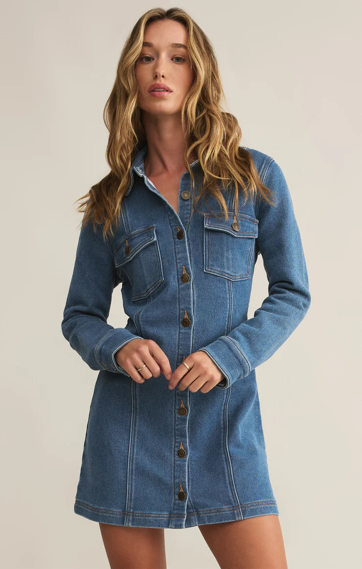 Candice Knit Denim Dress