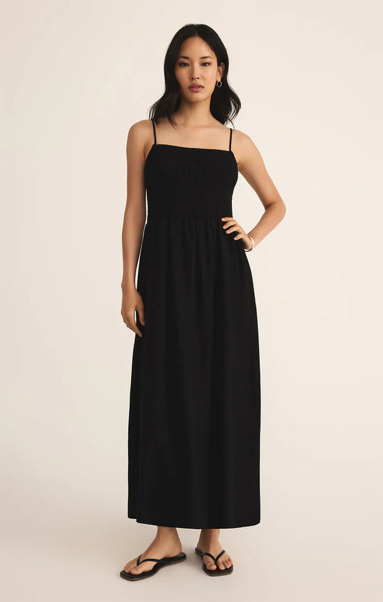Bayside Linen Maxi Dress Black