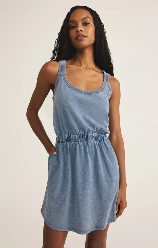 Keegan Jersey Denim Mini Dress
