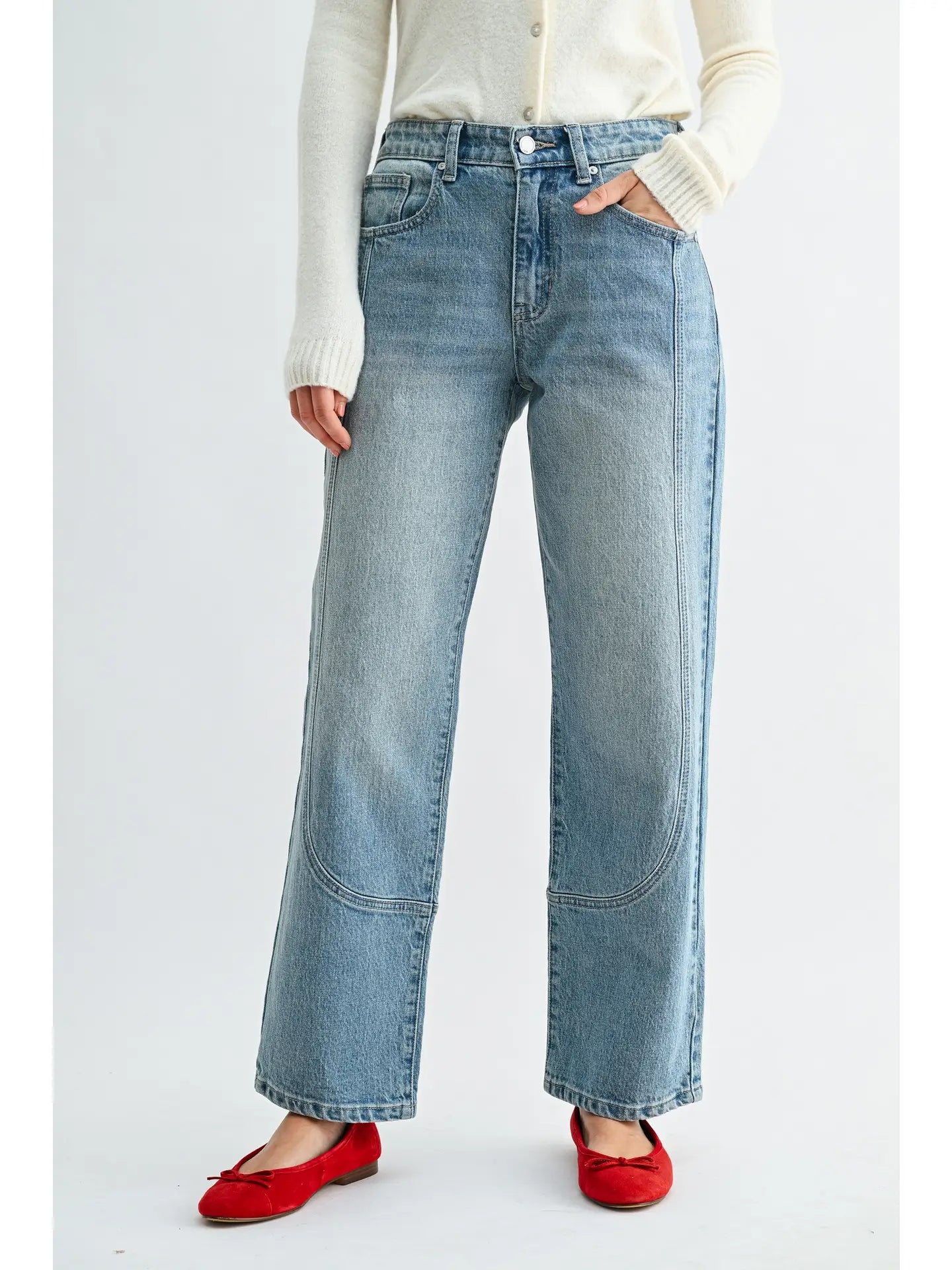 Blank Canvas Seam Straight Jeans
