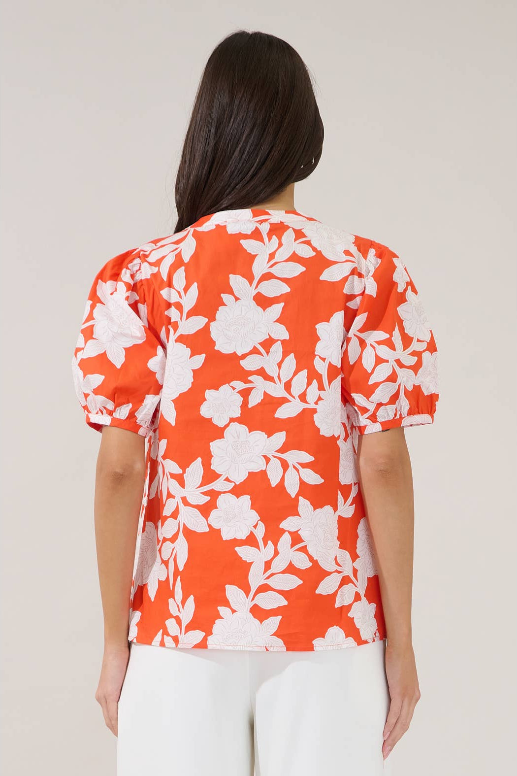 Amanda Tropic Split Neck Top