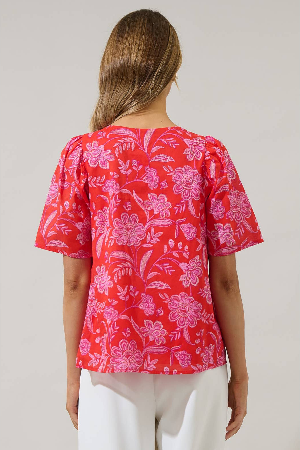 Aria Floral Jodie Pleated Top