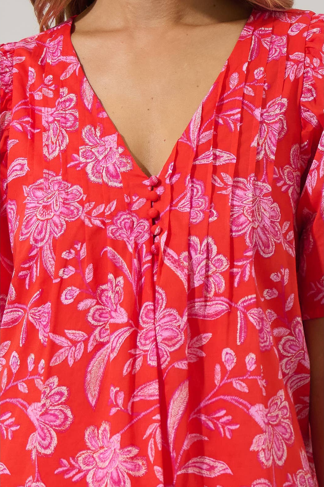 Aria Floral Jodie Pleated Top