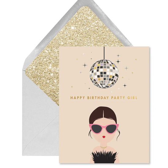 Load image into Gallery viewer, Disco Party Girl Birthday Card
