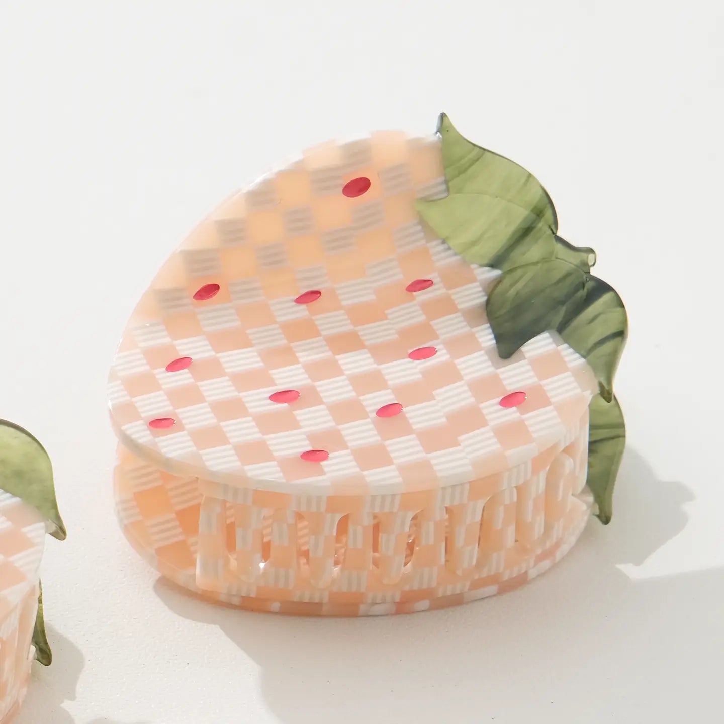 Gingham Strawberry Hair Clip