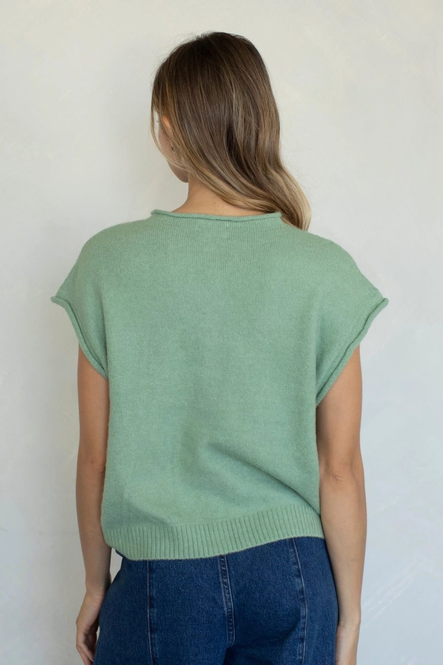 Piper Vest Cardigan in Matcha