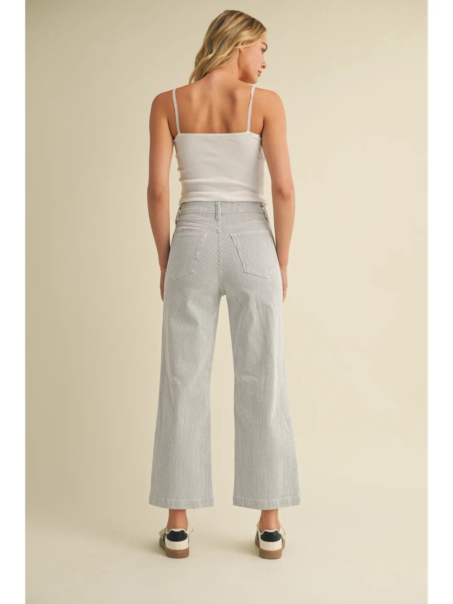 Striped Wide Leg Jeans