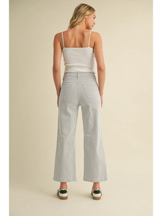 Striped Wide Leg Jeans