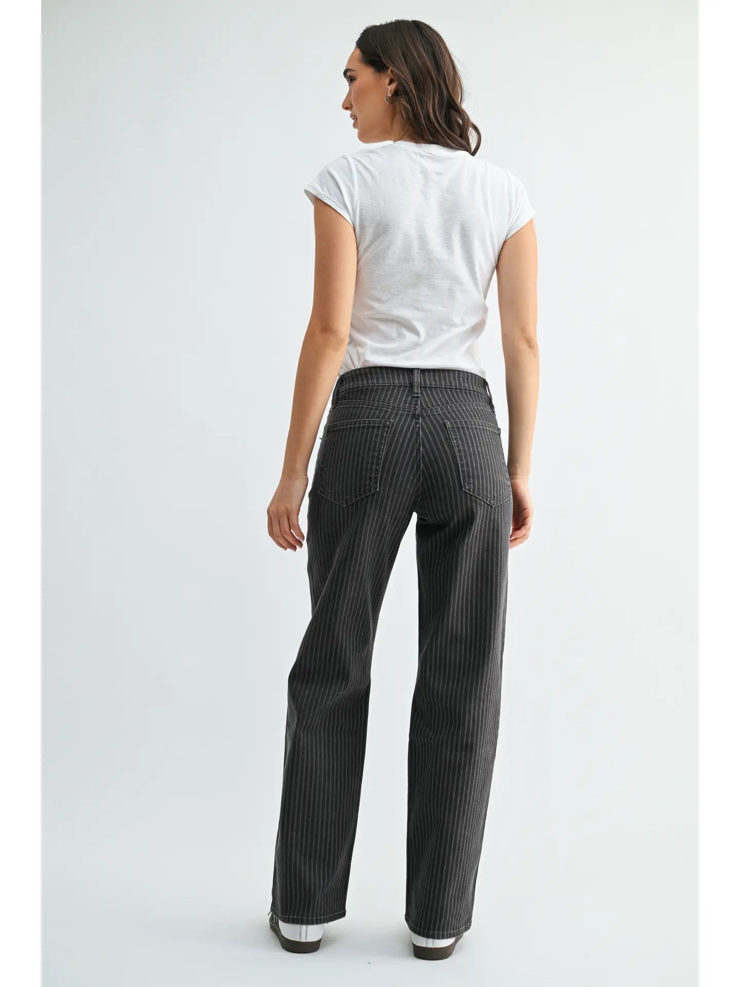 Striped Straight Leg Jeans