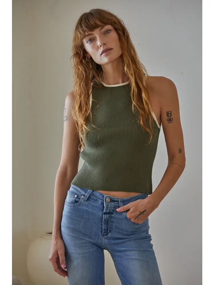 Load image into Gallery viewer, Between the Lines Knit Tank
