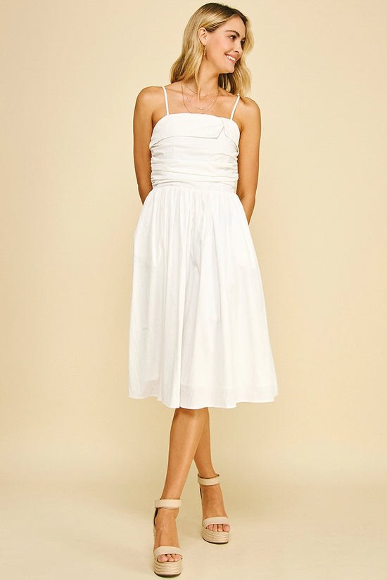 white shirred mini dress BEC + BRIDGE | Chantal Shirred Mini Dress